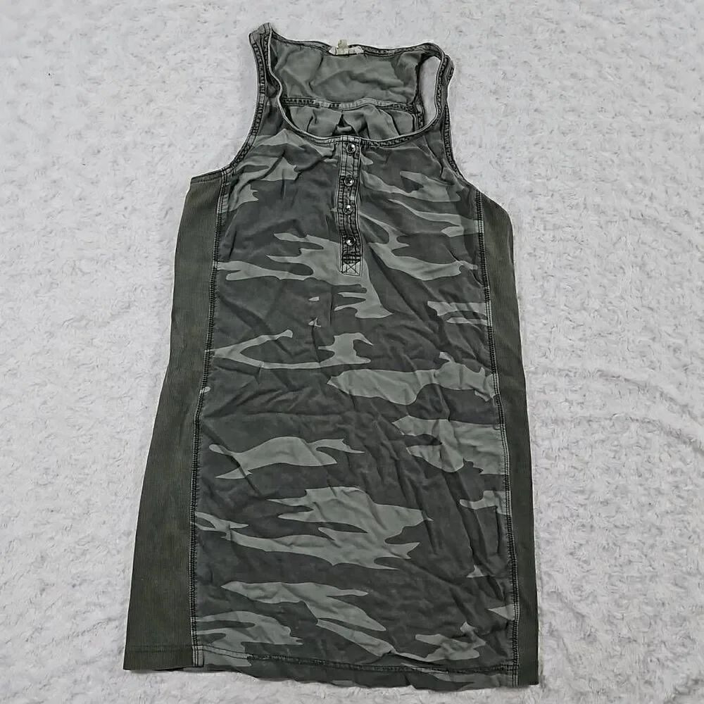 Splendid camo print sleeveless tank dress cute casual lounge summer Womens XS